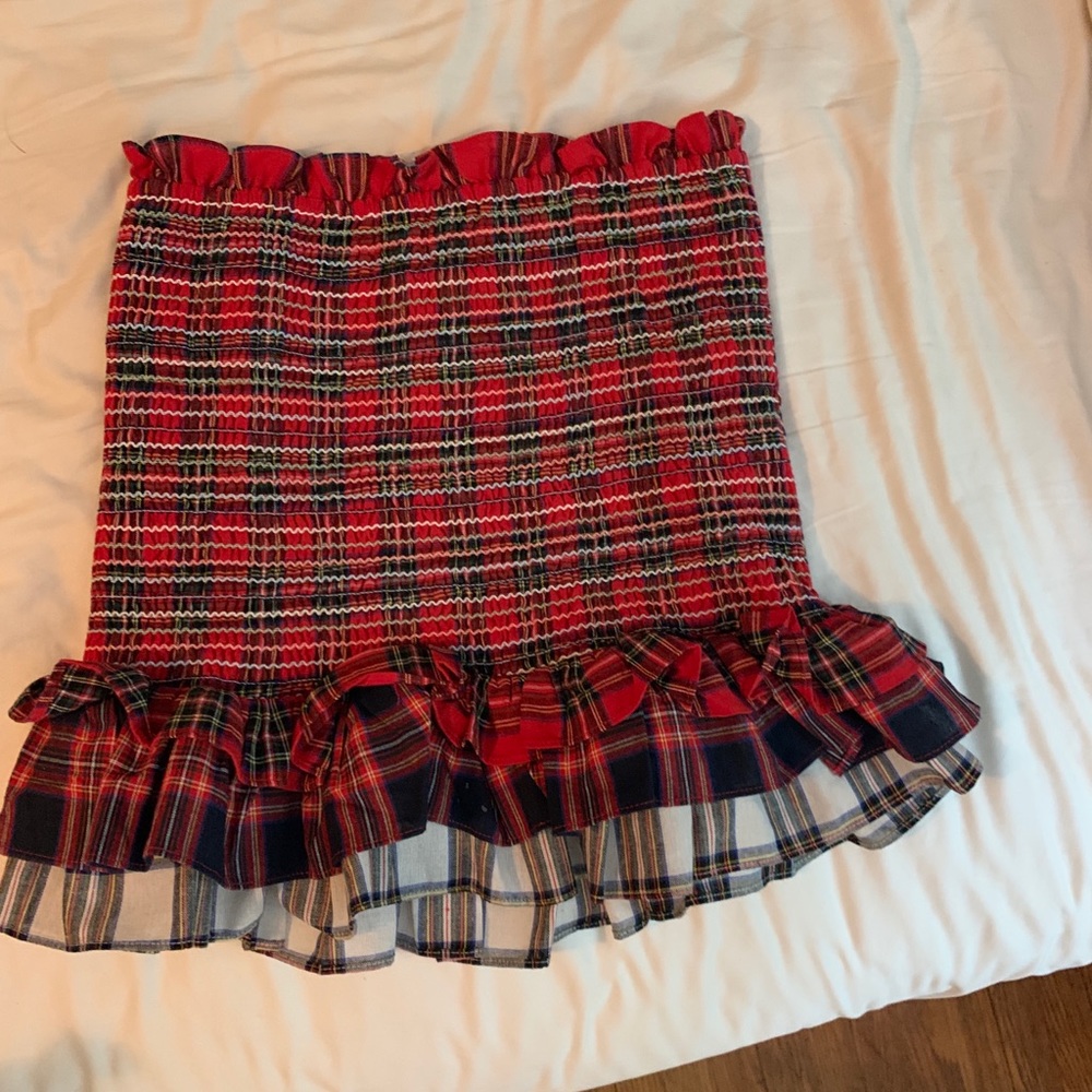 Tartan print mini skirt